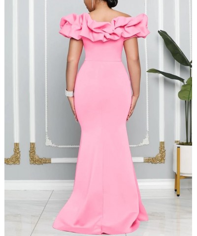 Ruffle Fashion Sleeveless Bodycon Dress Party Dress Mermaid Women's Maxi Dress Pink $25.96 Dresses