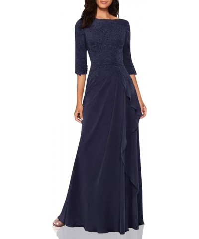 Mother of The Bride Dresses Long Formal Evening Gowns 3/4 Sleeve Wedding Guest Dresses for Women Dark Navy $35.52 Dresses