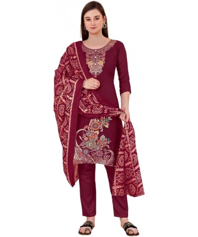 GJ Fashion Ready to Wear Indian Traditonal Designer Churidar Salwar Suit with Dupatta for Women Magenta$18 $30.52 Suits