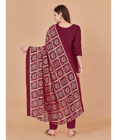 GJ Fashion Ready to Wear Indian Traditonal Designer Churidar Salwar Suit with Dupatta for Women Magenta$18 $30.52 Suits