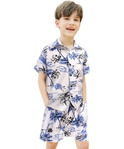 Family Matching Outfits Boys Hawaiian Shirt and Shorts Womens Mens Floral Blouse Set Big Boy Boys - Coconut Tree $17.75 Activ...