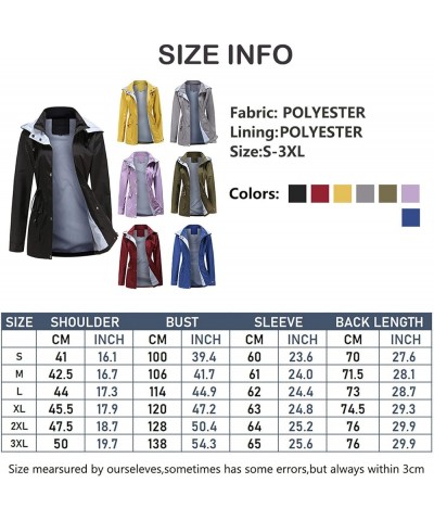 Raincoat For Women Lightweight Waterproof Rain Jacket Hooded Windbreaker Casual Trench Coat With Pockets Yellow $24.19 Jackets