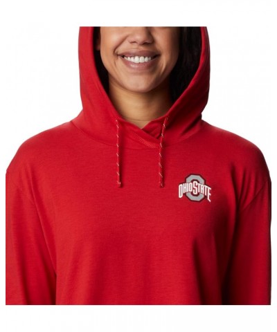 Women's Collegiate Sun Trek Hooded Pullover Os - Intense Red $14.47 Activewear