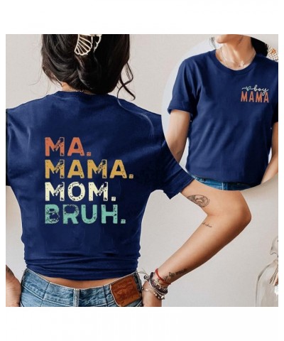 Boy Mama Shirt for Women Mama Mommy Mom Bruh T Shirts Mother's Day Funny Short Sleeve Casual Tops Tees P2 $13.19 Tops