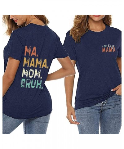 Boy Mama Shirt for Women Mama Mommy Mom Bruh T Shirts Mother's Day Funny Short Sleeve Casual Tops Tees P2 $13.19 Tops