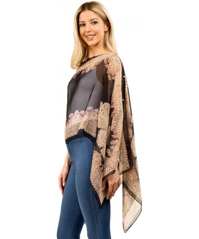 Chiffon Cover-up Sarong and Sun Protective Kimono Shawl Wearable Black $8.39 Swimsuits