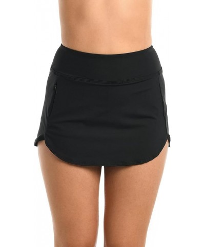 Women's Island Goddess Skort Swimsuit Bottom Black $37.40 Swimsuits