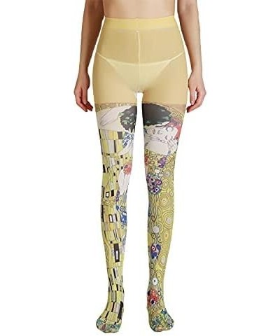 Women Tights, Sheer High Waist Pantyhose, Vintage Control Top Stockings, Siwa 3 Yellow Couple $19.71 Socks