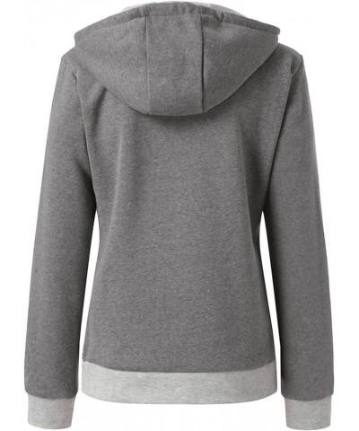 Women Zip Up Hoodie Sweatshirt Long Sleeve Fleece Hooded Oblique Zipper Slim Fit Hoodie Jacket Coat with Pocket Gray $18.46 H...