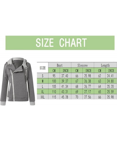 Women Zip Up Hoodie Sweatshirt Long Sleeve Fleece Hooded Oblique Zipper Slim Fit Hoodie Jacket Coat with Pocket Gray $18.46 H...