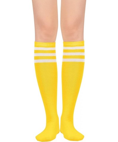 Women’s Knee High Socks Long Athletic Thin Thigh High Stocking Outdoor Sport Casual Tube Socks 2 Pack Yellow White $8.84 Acti...