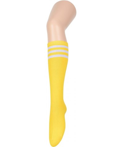 Women’s Knee High Socks Long Athletic Thin Thigh High Stocking Outdoor Sport Casual Tube Socks 2 Pack Yellow White $8.84 Acti...