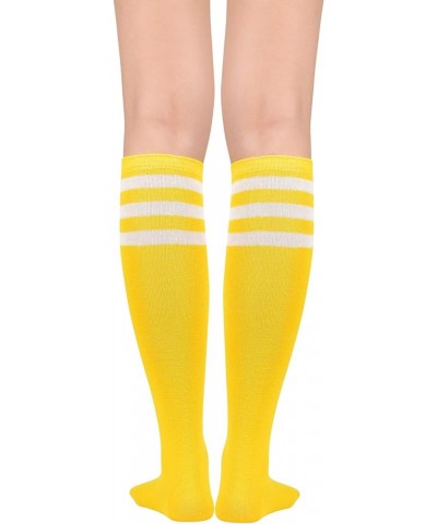 Women’s Knee High Socks Long Athletic Thin Thigh High Stocking Outdoor Sport Casual Tube Socks 2 Pack Yellow White $8.84 Acti...