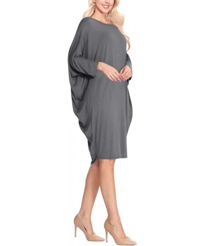 Women's A-Line Short Sleeve Loose Fit Jersey Knit Solid Midi Maternity Dress S-3XL Hdr00715 Gray $15.57 Others