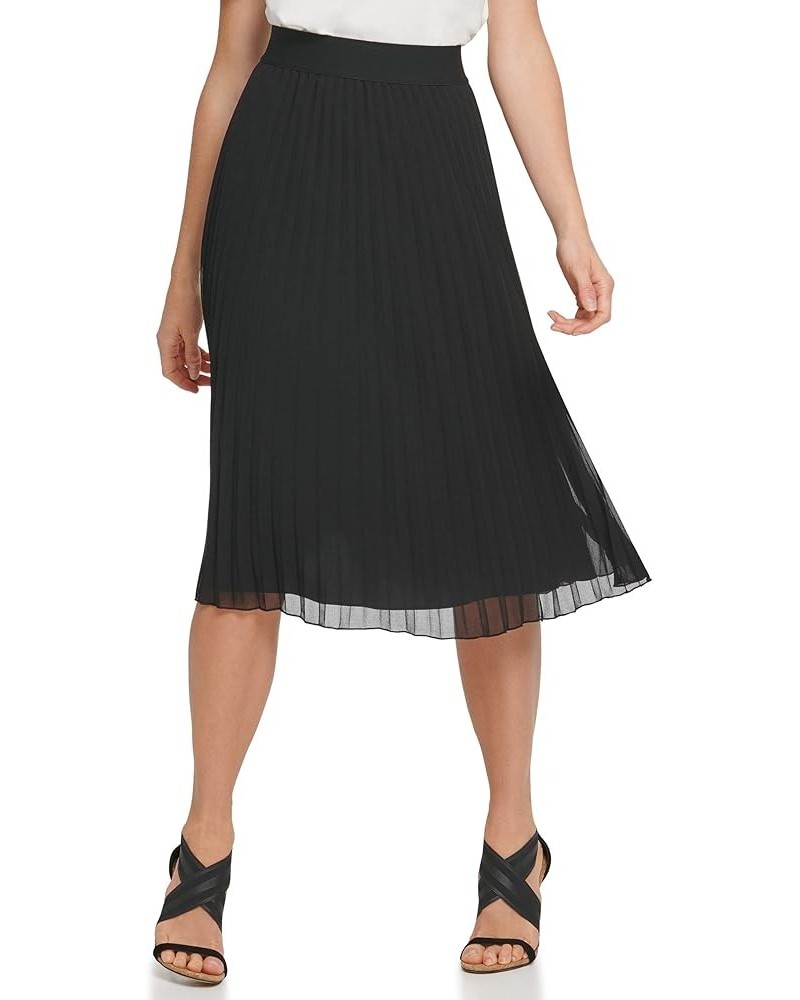 Women's Missy Pull on Pleated Everyday Midi Skirt Ivry Dot Multi $30.74 Skirts