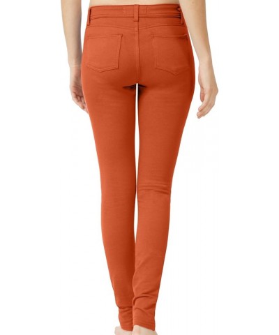 Women’s Skinny Pants - Soft Everyday Solid Color Basic Slim Tight Fit Stretch Legging Jeggings Jeans (S-3XL) Rust $13.99 Legg...