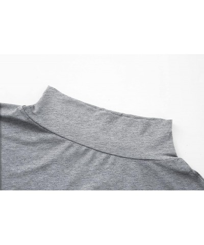 Lightweight Mock Turtleneck Crop Tops Long Sleeve Casual Base Layer for Women or Teen Girls Heather Grey $8.39 Underwear