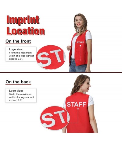 Custom Volunteer Vest No Buttons Unisex Work Vest Logo Imprint for Restaurant Supermarket Clerk Activity Khaki $9.65 Vests