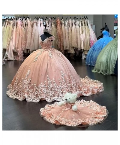 Luxury Sparkly Quinceanera Dresses Long Ball Gown Off The Shoulder Lace Princess Sweet 15 16 Dresses Blush Pink $73.60 Dresses