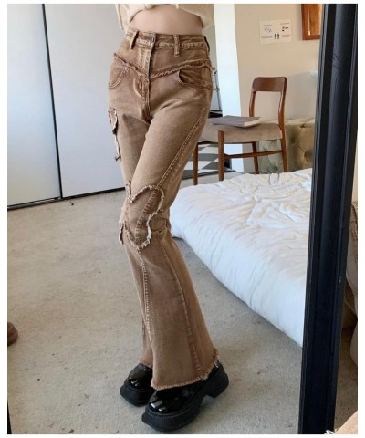 Flare Jeans Y2K Vintage Hight Waist Y2k Pants with Butterfly Printed 2000s Clothing for Women FashionY2k(Brown-M) $13.44 Jeans