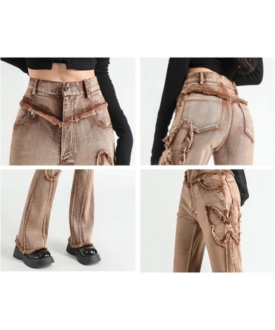 Flare Jeans Y2K Vintage Hight Waist Y2k Pants with Butterfly Printed 2000s Clothing for Women FashionY2k(Brown-M) $13.44 Jeans