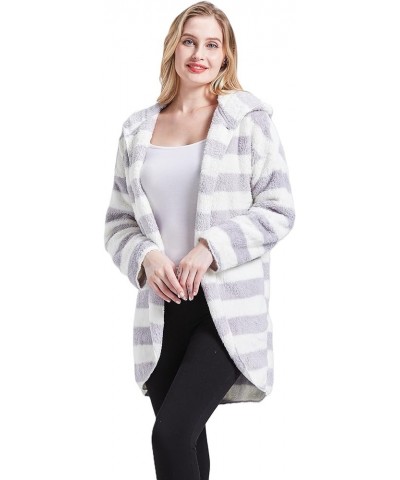 Plush One-Button Lounging Jacket with Hood and Patch pockets Gray $14.00 Jackets