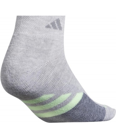 Women's Cushioned Quarter Socks (3-pair) Cool Light Heather/Glow Green/Clear Lilac Purple $10.45 Activewear