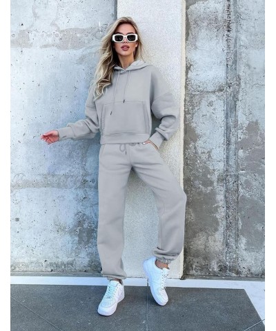 Sweatsuits for Women Set 2 Piece Outfits Hoodie Pullover Sweatshirt Jogger Pants Tracksuit Set Grey $19.88 Activewear