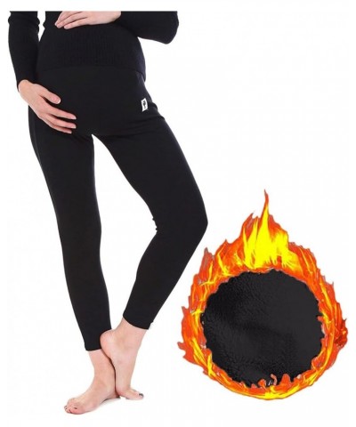 Pregnancy Warm Leggings for Women Cotton High Waist Stretch Leggings Warm Thick Pants Black $15.30 Leggings