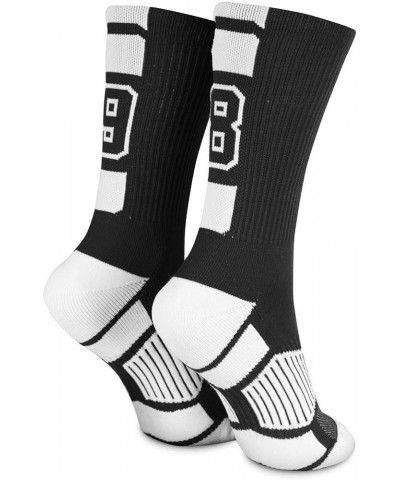 Custom Team Number Crew Socks | Youth & Adult Athletic Socks Black | Choose Your Number 15 Or 51 Team Number $10.07 Socks