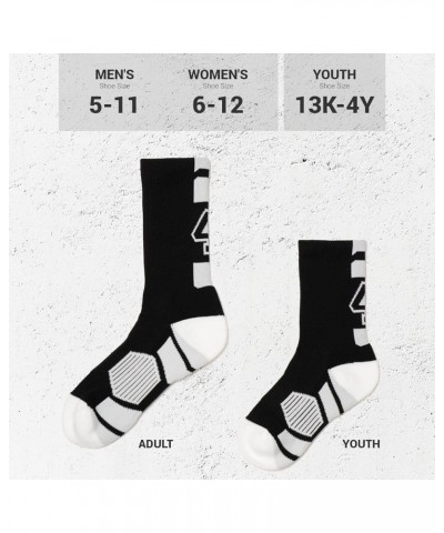 Custom Team Number Crew Socks | Youth & Adult Athletic Socks Black | Choose Your Number 15 Or 51 Team Number $10.07 Socks