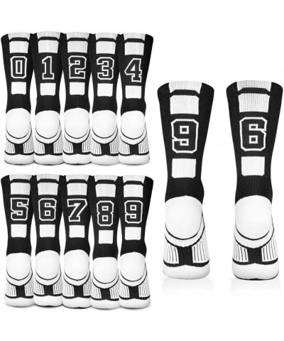 Custom Team Number Crew Socks | Youth & Adult Athletic Socks Black | Choose Your Number 15 Or 51 Team Number $10.07 Socks