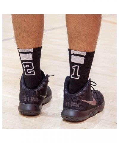 Custom Team Number Crew Socks | Youth & Adult Athletic Socks Black | Choose Your Number 15 Or 51 Team Number $10.07 Socks