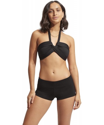 Women's Standard High Waisted Roll Top Boyleg Bikini Bottom Swimsuit, Eco Collective Black, 2 $34.37 Swimsuits