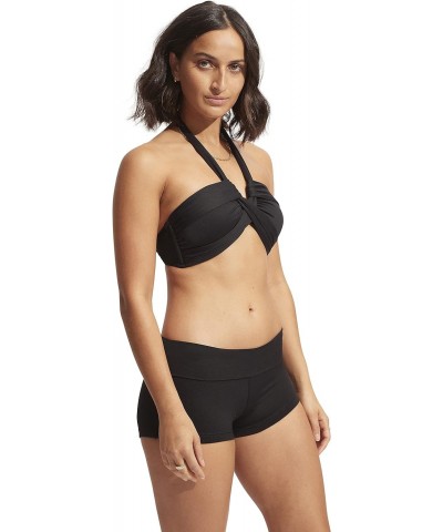 Women's Standard High Waisted Roll Top Boyleg Bikini Bottom Swimsuit, Eco Collective Black, 2 $34.37 Swimsuits