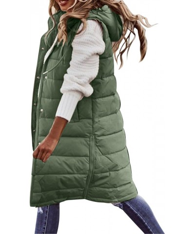 Womens 2023 Fall Reversible Vests Sleeveless Fleece Jacket Long Warm Winter Coat Outerwear Zip Up Hoodie Pockets 03-green $17...