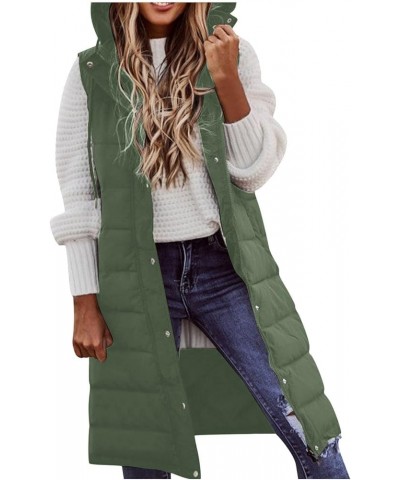 Womens 2023 Fall Reversible Vests Sleeveless Fleece Jacket Long Warm Winter Coat Outerwear Zip Up Hoodie Pockets 03-green $17...