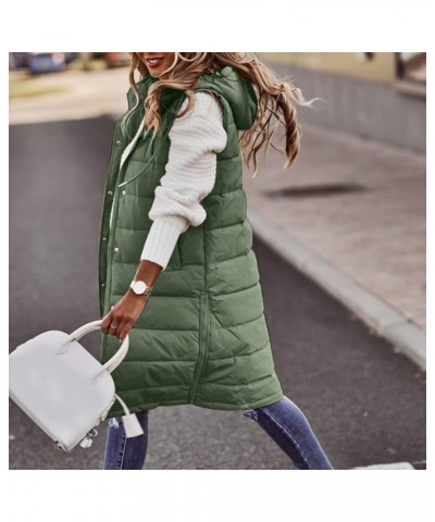 Womens 2023 Fall Reversible Vests Sleeveless Fleece Jacket Long Warm Winter Coat Outerwear Zip Up Hoodie Pockets 03-green $17...