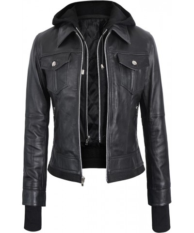 Womens Lambskin Leather Jacket – Stylish Motorcycle Vintage Moto Biker Riding Slim Fit Black Real Leather Jackets Women Hoode...