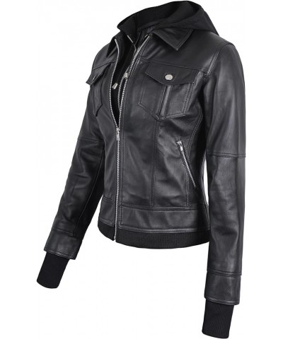 Womens Lambskin Leather Jacket – Stylish Motorcycle Vintage Moto Biker Riding Slim Fit Black Real Leather Jackets Women Hoode...