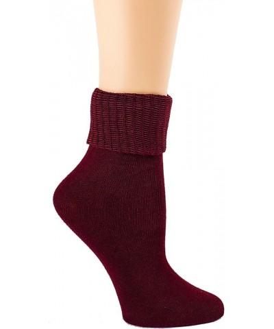 Lightweight Soft Cotton Slouch Scrunch Socks Size 9-11 - Fits Teen, Girl, Womens Shoe Size 6-9, 6 Pack Burgundy $15.30 Active...