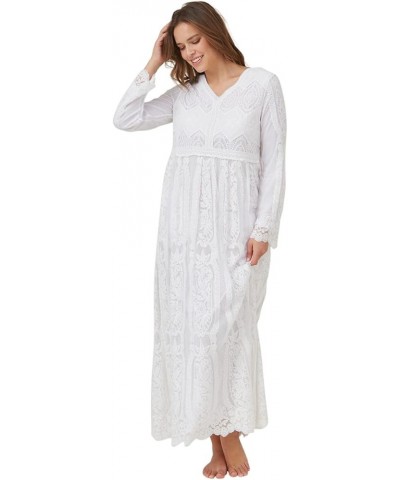 LDS Temple Dress in White Lace, High V-Neck, Mormon Temple Dress V-neck Lace $50.96 Dresses