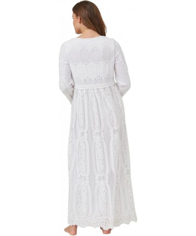 LDS Temple Dress in White Lace, High V-Neck, Mormon Temple Dress V-neck Lace $50.96 Dresses