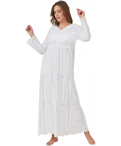 LDS Temple Dress in White Lace, High V-Neck, Mormon Temple Dress V-neck Lace $50.96 Dresses