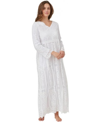 LDS Temple Dress in White Lace, High V-Neck, Mormon Temple Dress V-neck Lace $50.96 Dresses