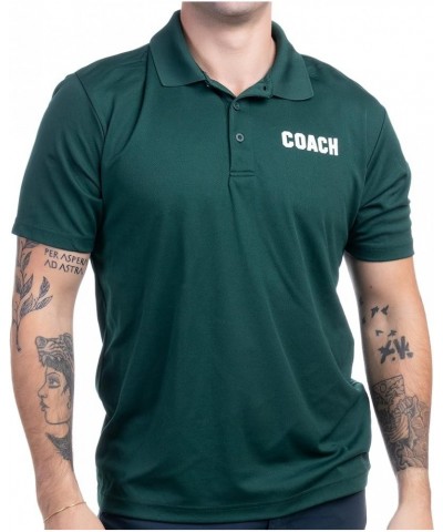 Coach | Coaching Polo Shirt - Royal Blue, Red, Green, Navy, Black Performance Men Women Collared Shirt Dark Green $19.57 Shirts