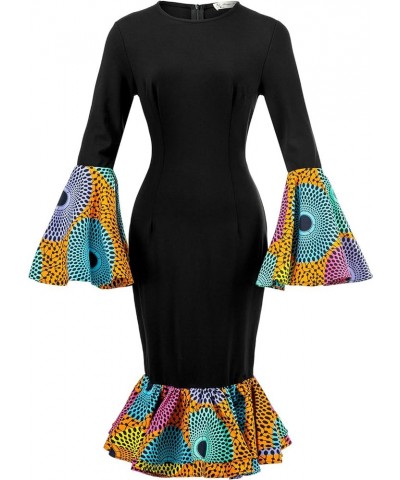 Women's African Fashion Ankara Print Dress Traditional Casual Outfits Attire Color F $25.51 Dresses