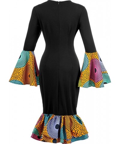 Women's African Fashion Ankara Print Dress Traditional Casual Outfits Attire Color F $25.51 Dresses