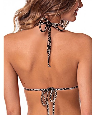 Women's Triangle Bikini Top Leopard $11.00 Swimsuits