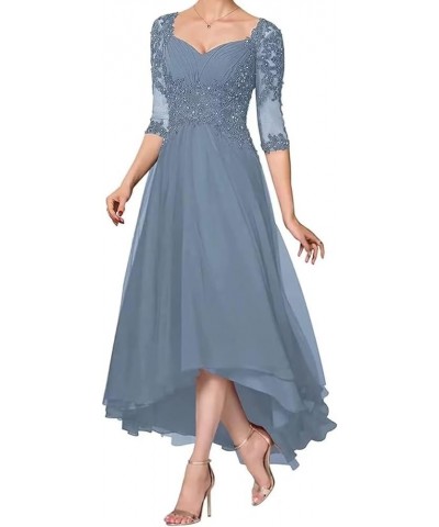 1/2 Sleeve Mother of The Bride Dresses for Wedding Tea Length Lace Appliques Formal Dresses for Women Lavender $43.99 Dresses